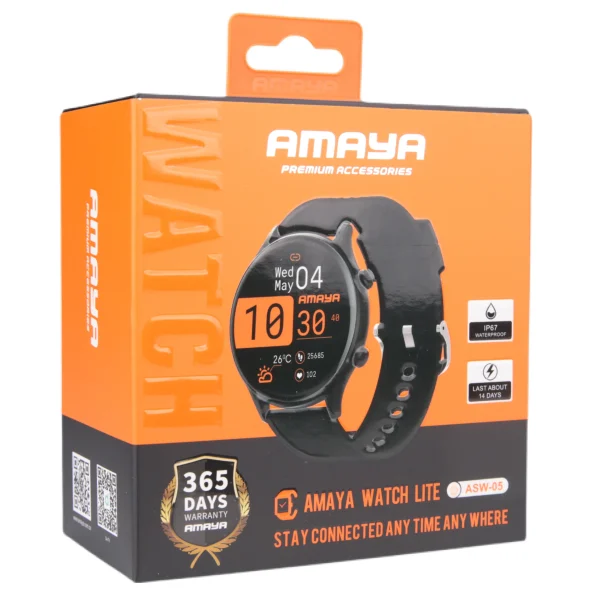 ASW-05-Black Black smart watch with diamond buckle